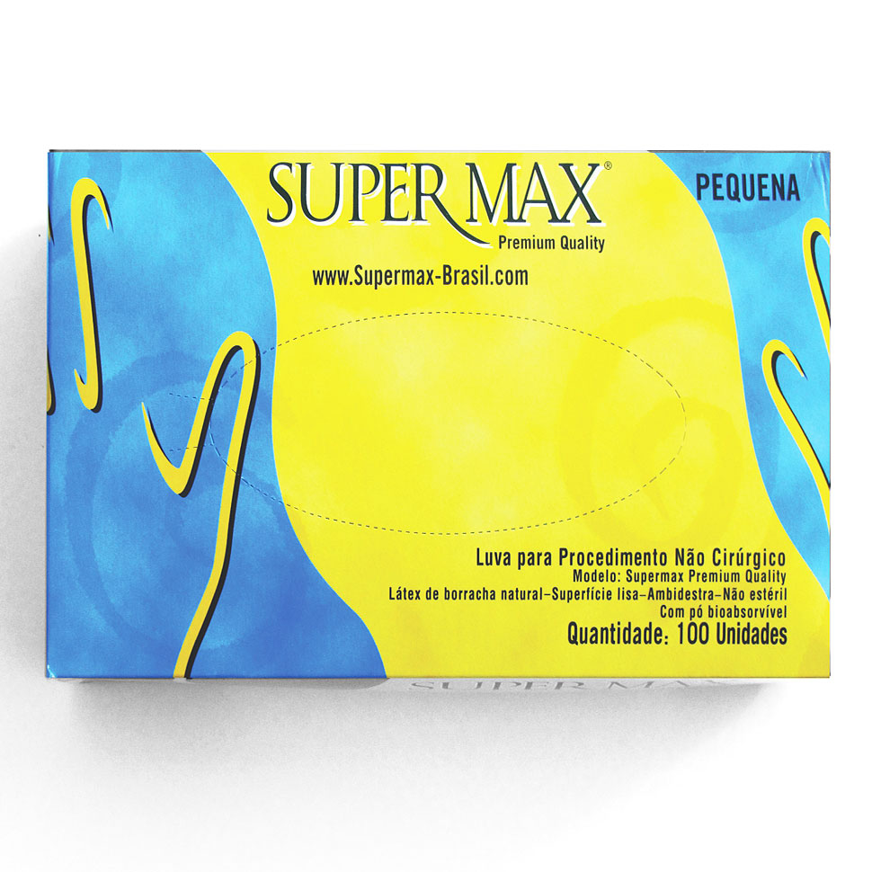 Luvas de Procedimentos não Cirúrgico Látex 100 Unidades - Supermax