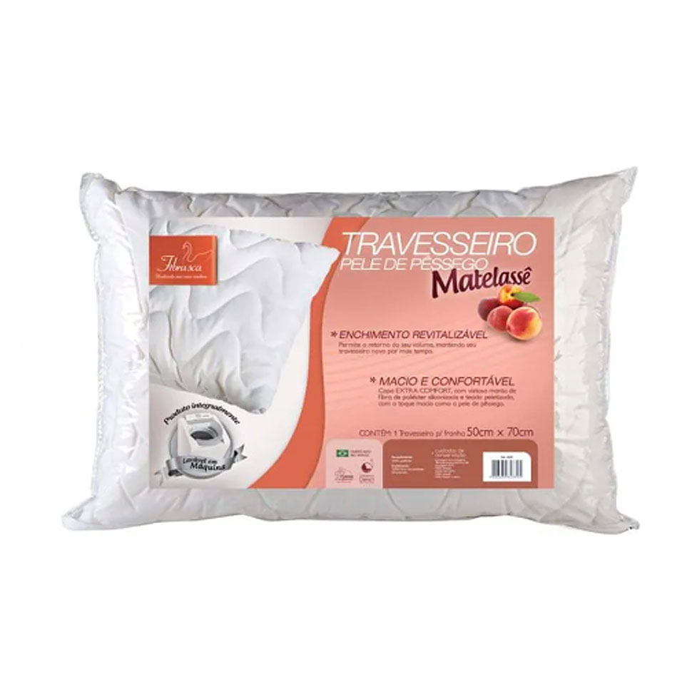 Travesseiro Toque de Pêssego - Lavável na Maquina - Fibrasca 