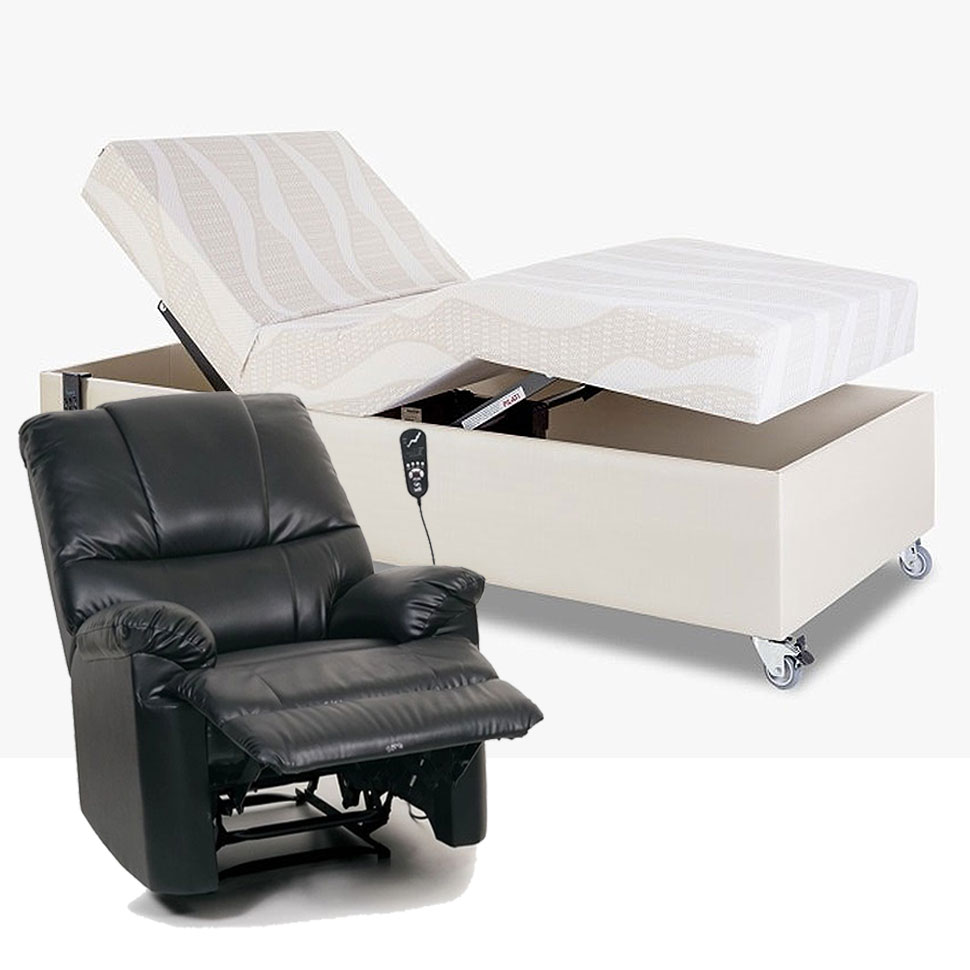 Kit Cama Hospitalar Motorizada Poltrona Massageadora do Papai