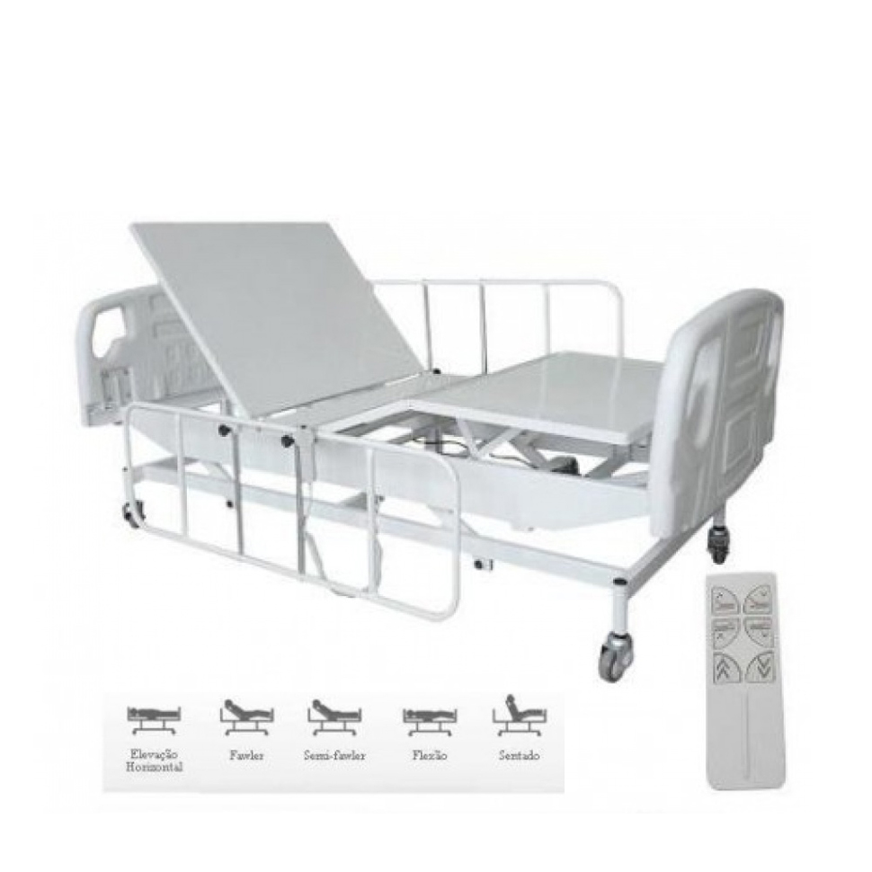 Cama Hospitalar Motorizada Semi Luxo com Elevação do Leito