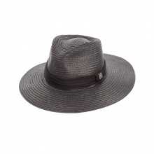 Chapéu de Palha Uv Line Mikonos Unissex - Preto