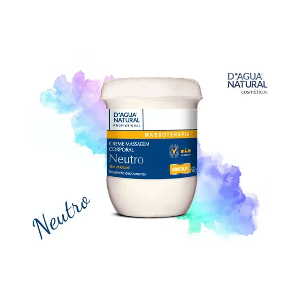 Creme de Massagem Neutro - D´agua Natural - 650 g