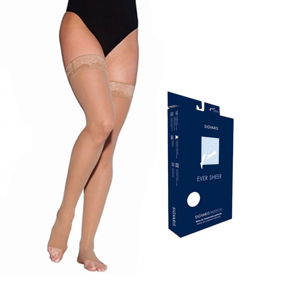 Meia de Compressão Sigvaris 18-23 mmHg Ever Sheer - Meia Coxa (7/8)  