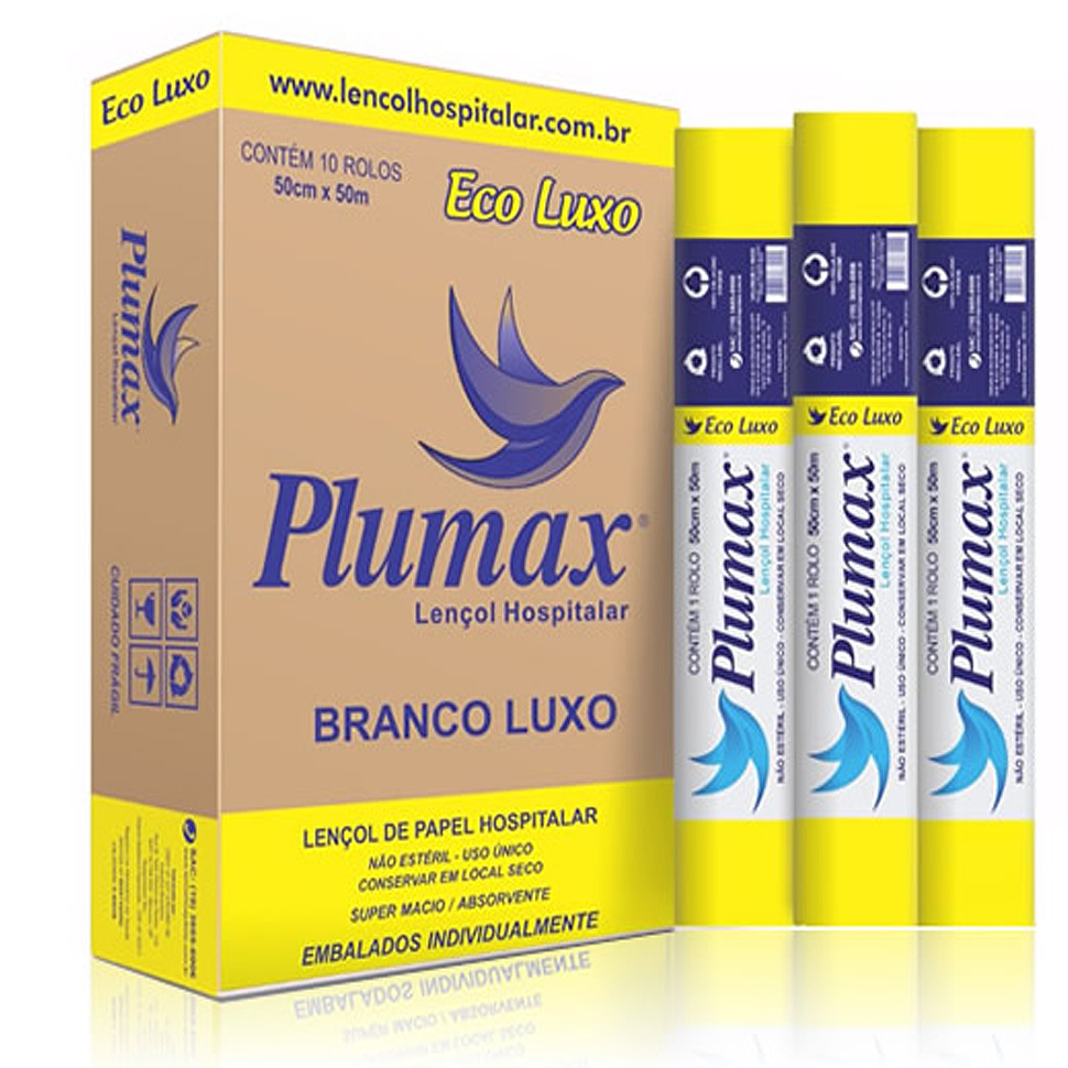 Lençol de Papel Hospitalar Alta Resistência Eco Luxo - Plumax